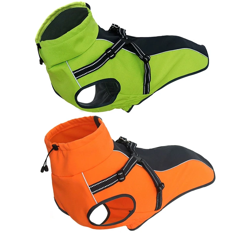 

Spring Outdoor Dog Jacket Winter Warm Reflective Dog Coat With Harness Waterproof Dog Clothes For Medium To Large Dog Labrador