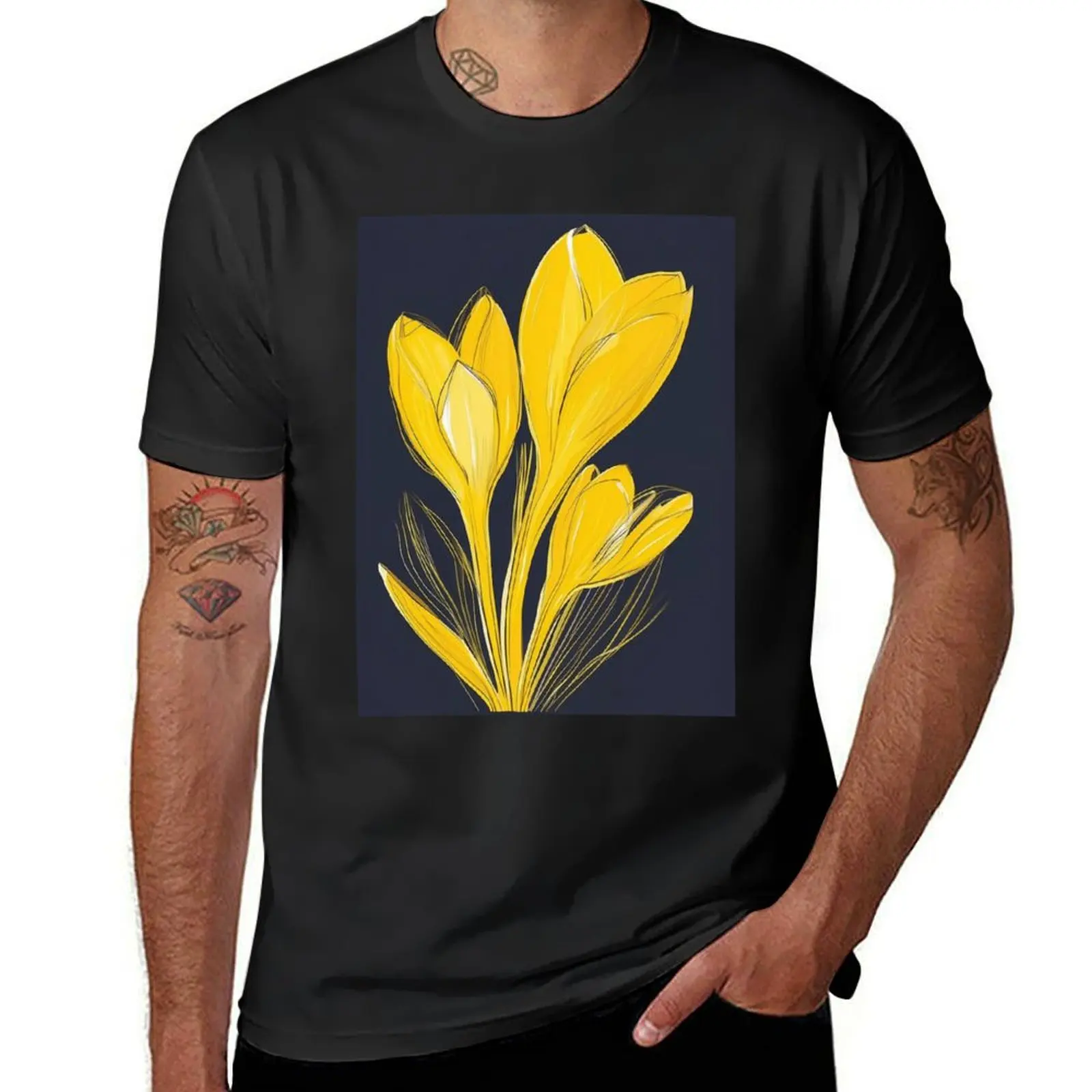 Yellow, Crocus, Blossom T-Shirt for a boy animal prinfor boys funny t shirts for men