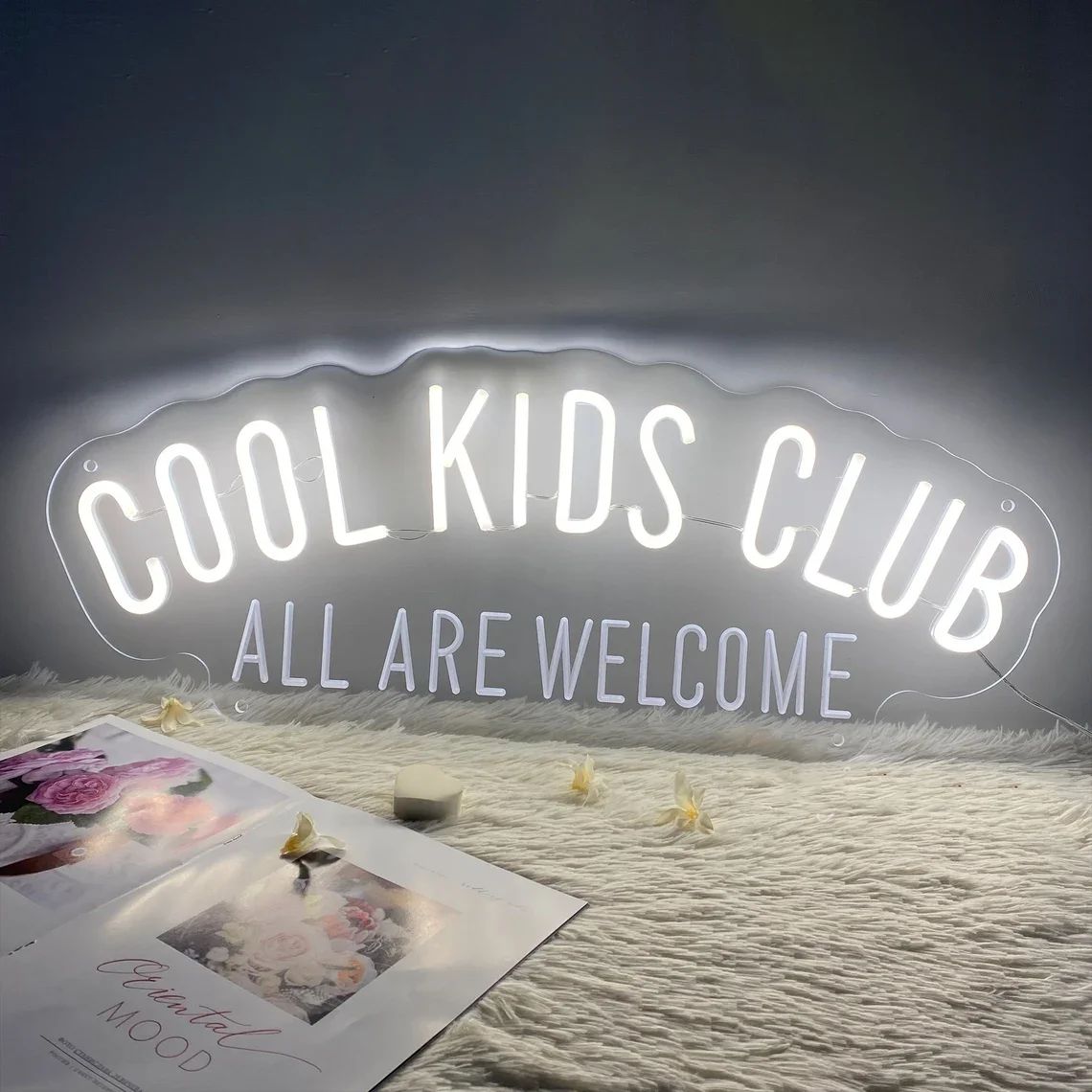 Cool Kids Club All Are Welcome Neon Sign, kids Room Decor, New year Gifts, Boy/Girl Room Decor