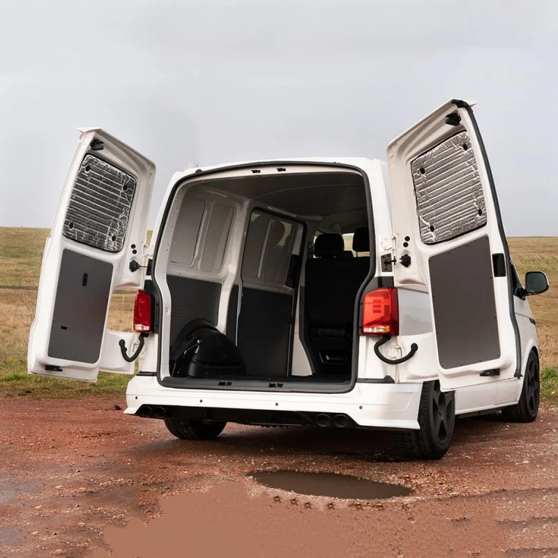 1 Pair Rear Door Thermal Insulation Pad For VW T6 Transporter Window Blind Out Curtain Interior Accessories With Suction