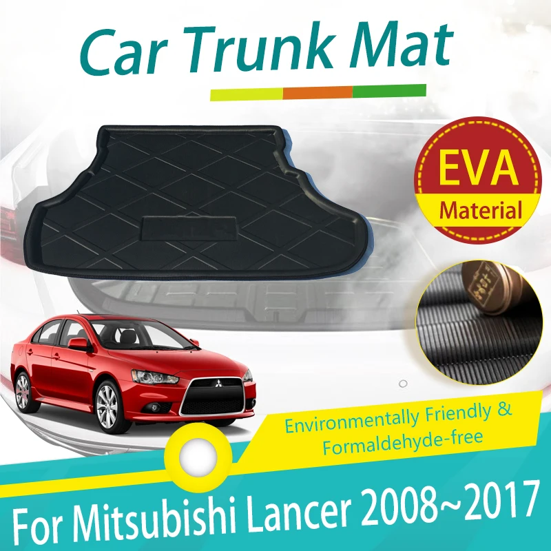 Car Rear Trunk Mats For Mitsubishi Lancer EX 9 Sedan Galant Fortis 2008~2017 Boot Carpet Cargo Pad Suitcase Rug Auto Accessories