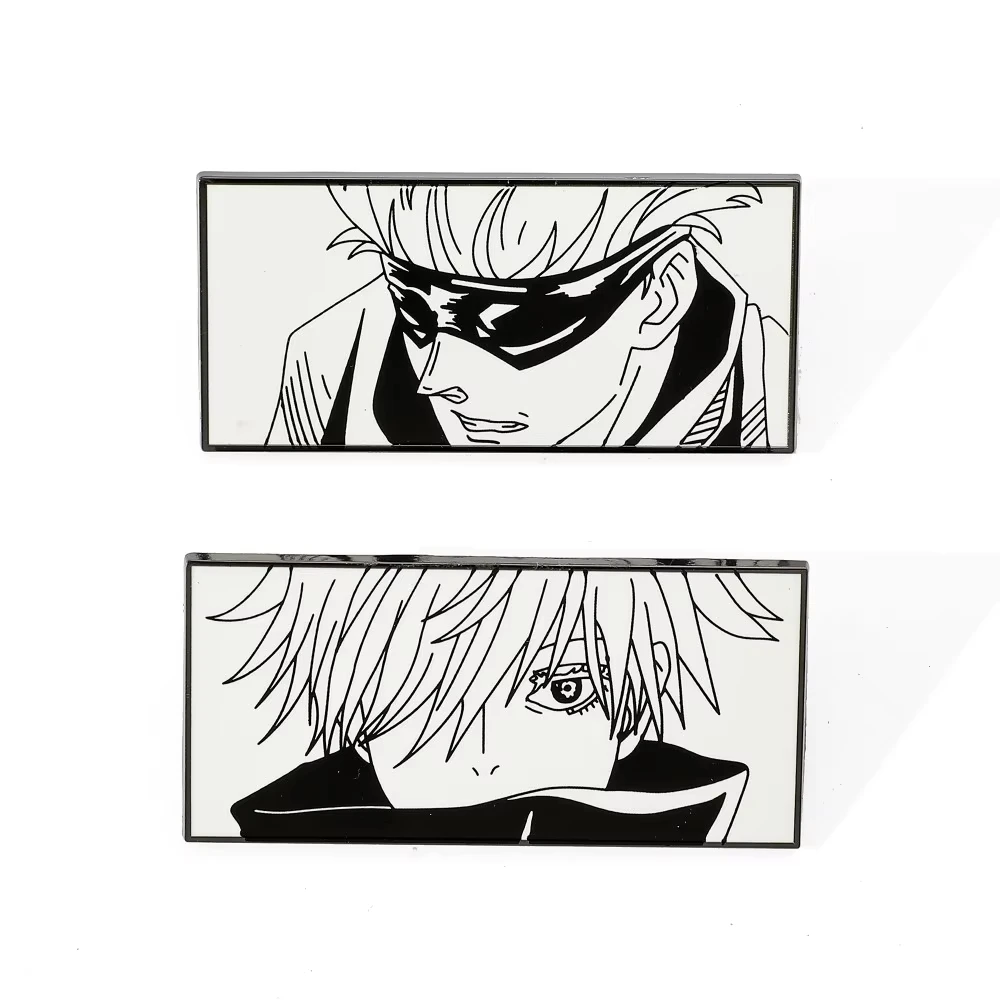 2Pcs Individuality Cartoon Anime Brooch Satoru Gojo Enamel Wallet Backpack Clothing Jewelry Metal Badge Accessories Gift