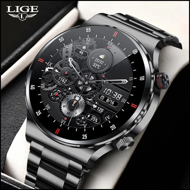 LIGE 2022 ECG+PPG Smart Watch Men Heart Rate Blood Pressure Watch Health Tracker Waterproof Dial Call Men Smartwatch For Xiaomi