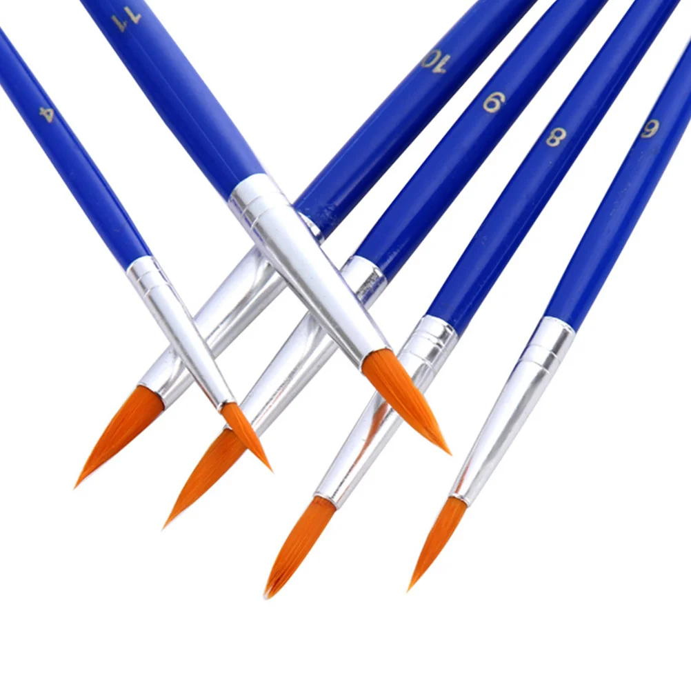 

12Pcs Professional Paintbrush Set Blue Plastic Handle for Oil Watercolor Acrylic Gouache Painting Lightweight Portable Gift