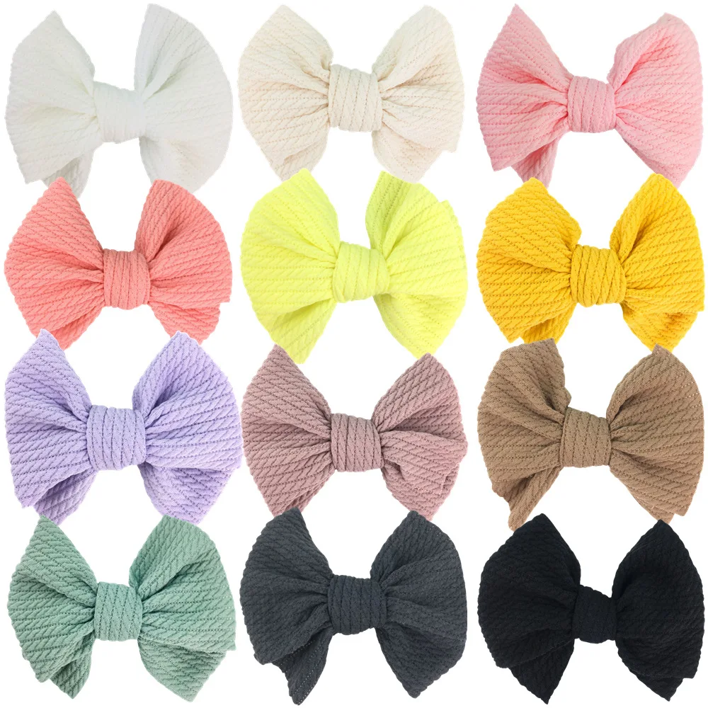 

300pcs New Twist Fabric Knotted Bow Hairpins Girls Headwear Threaded Knitted Bow Accessories Now Wholesale