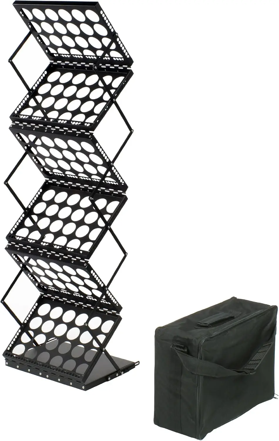 

Портативная подставка для журналов на 6 отделений, двусторонняя складная витрина для литературы, черный металл, на заказ