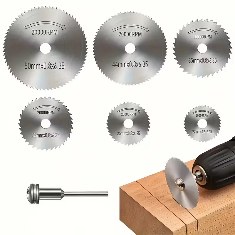 Immagine 4: 1 set di mini lame per sega circolare, disco da taglio HSS, accessori per utensili da foratura rotanti per legno, plastica e alluminio