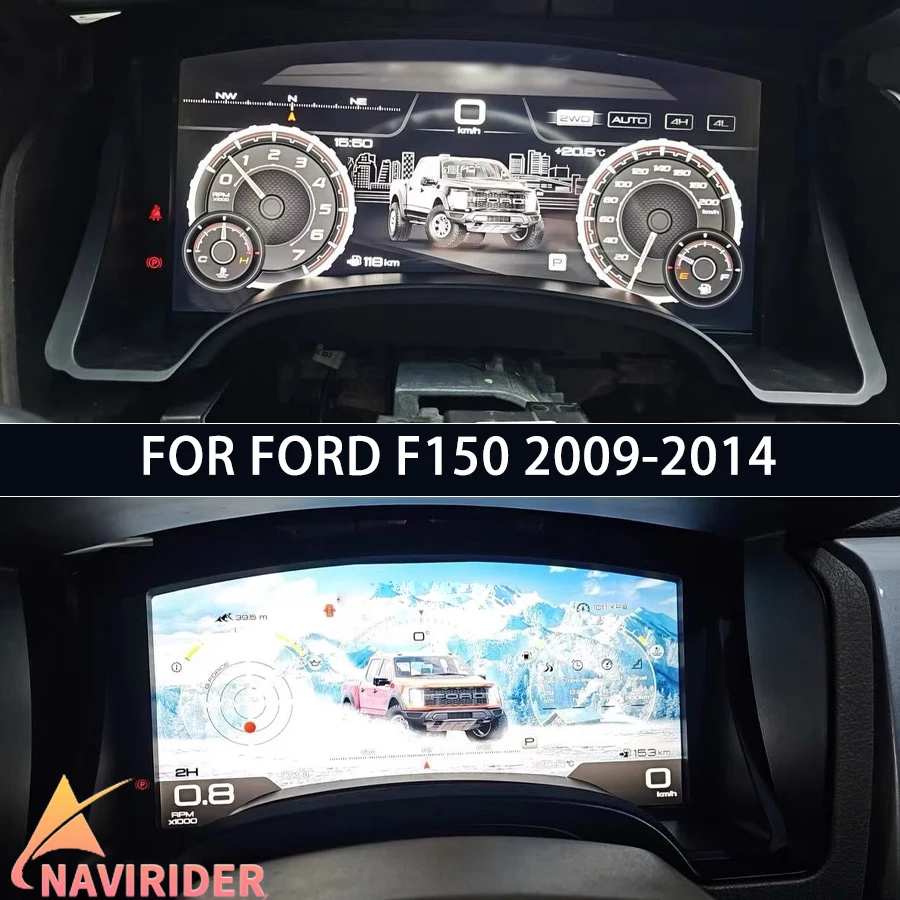

Многофункциональный виртуальный кокпит Android Auto Display Cluster для Ford F150 2009-2014, Carplay, 13.1'' цифровой LCD-дисплей