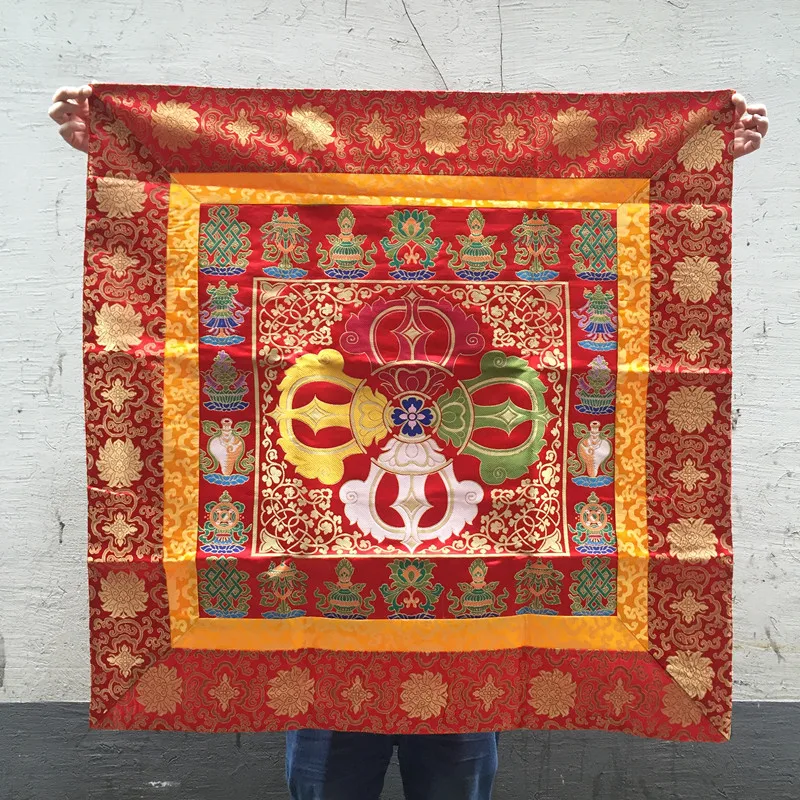 Wholesale Buddhist supply Tibet family Buddhism Temple 8 Auspicious Buddha statue Altar cover Vajra Table cloth curtain GOOD 05