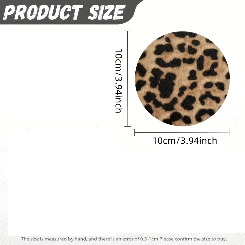 2D Flat Leopard Print Wooden Coasters Heat-Resistant Home Tabletop Decor Wild Style Gift for Coffee Shops Gifts