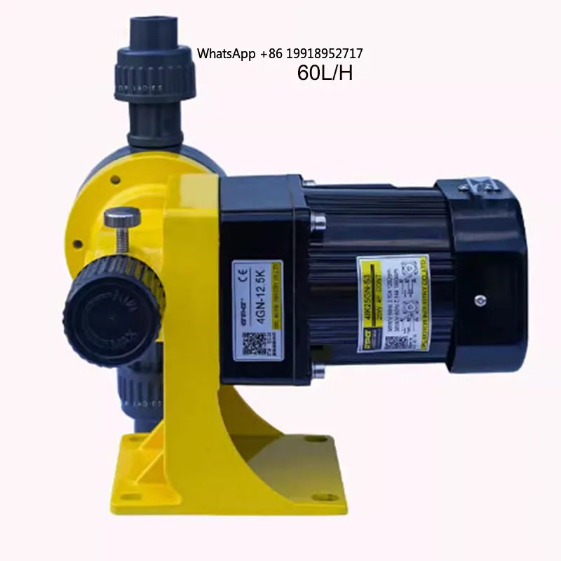 60L/H Mechanical Diaphragm Dosing Metering Pump Anti-Corrosion Acid Alkali Resistance Sewage Treatment Adjustable Electric