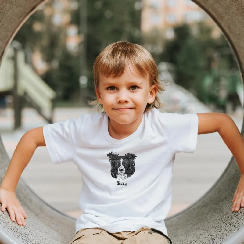Custom Photo Portrait T-Shirt Personalized Family Picture Drawing Tee Customized Name Kids Adult Matching Tshirt Memorial Gift