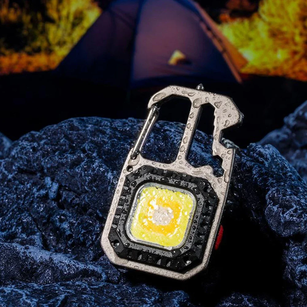 Multifunctional Portable Mini LED Flashlight USB Rechargeable Pocket Keychain Light Outdoor Waterproof Emergency Camping Lantern