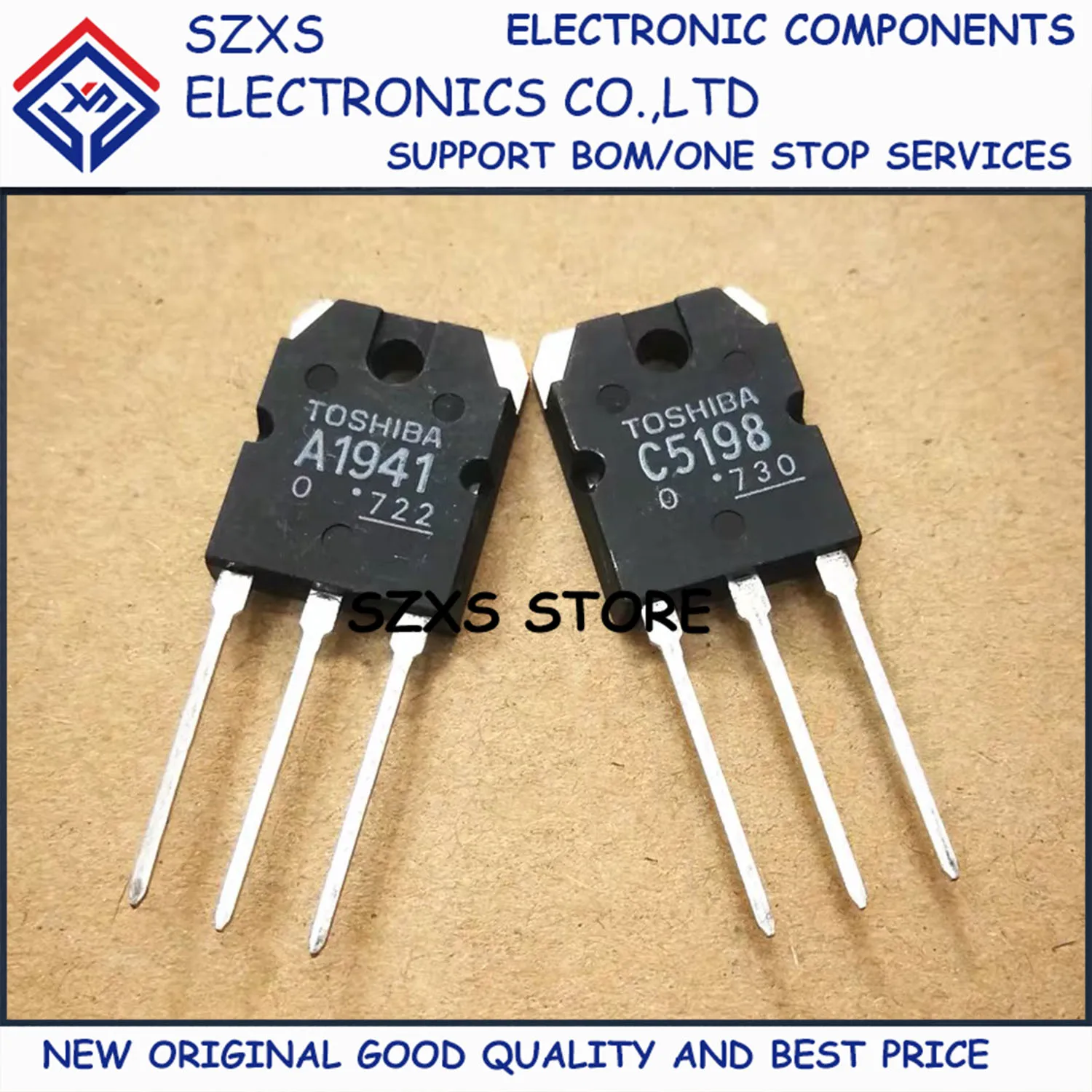 New Original 10Pairs 2SA1941 A1941 + 2SC5198 C5198 TO-3P Audio Amplifier Transistor In Stock Electronic Components Good Quality