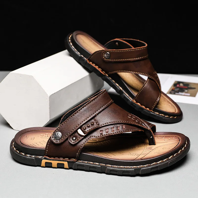 Chanclas de talla grande para hombre, zapatos de playa al aire libre, novedad de verano, M934