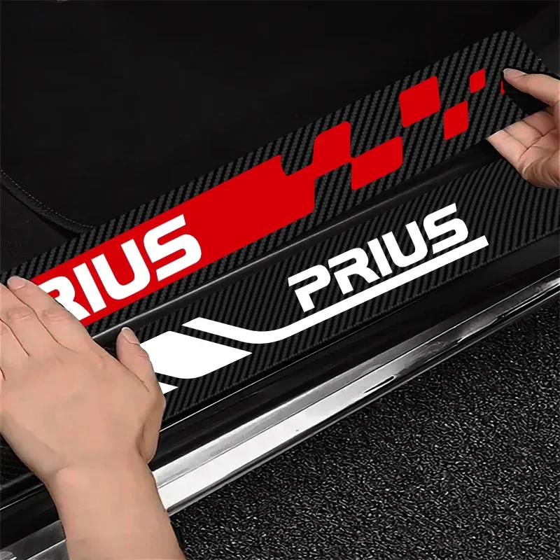 

4pcs Car Door Sill Protector Carbon Fiber Sticker Anti Scratch For Toyota Prius 2004 2009 60 2023 2017 2018 2010 2012 2019