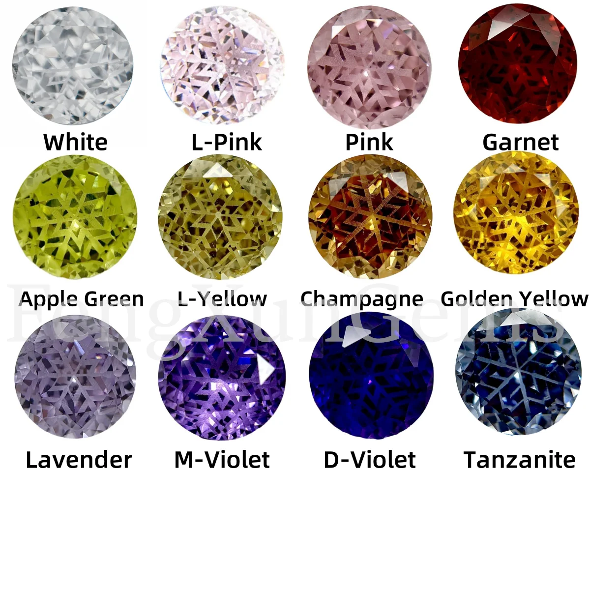 

Round Flowers Cut Loose CZ Gems Multicolour Cubic Zirconia Stone For Jewelry Make