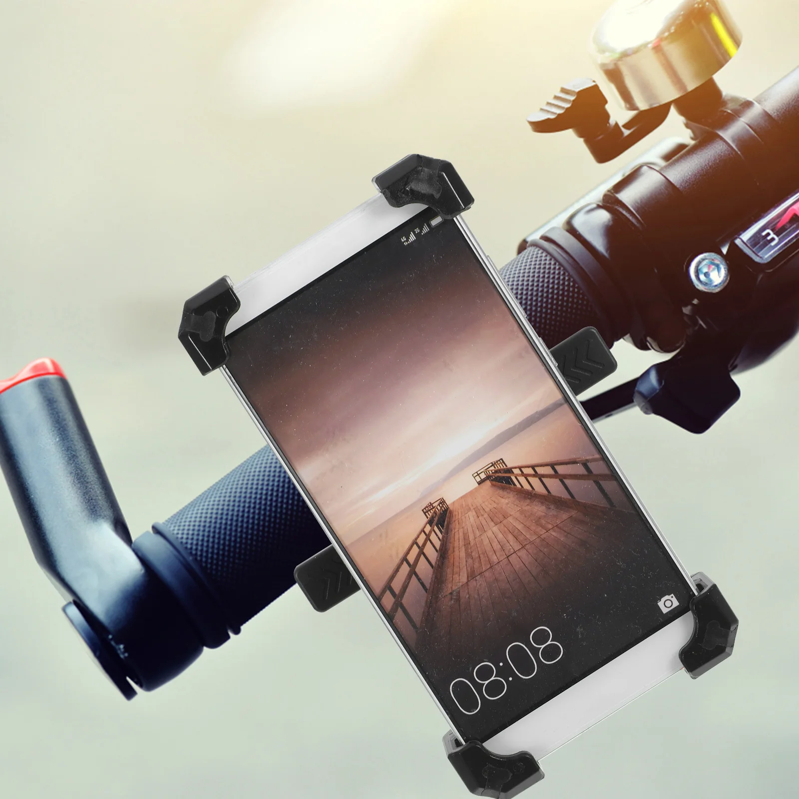 

Phone Holder Rotatable Phone Mount for Bike Scooter Wheelchairs Stroller Shopping Cart Handlebar Clamp Secure Grip