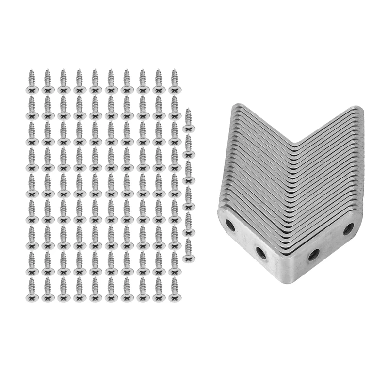 24 Pieces Stainless Steel Corner Braces (1.57 X 1.57 Inch,40 X 40 Mm) Joint Right Angle Bracket Fastener L Shaped Corner Fastene