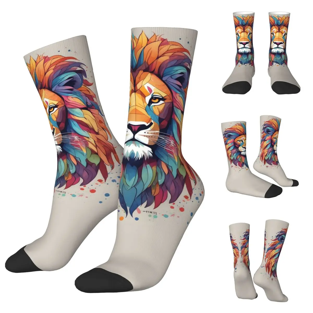 Cool Animals, Lions, Tigers, Gorillas Unisex Socks,Running 3D Print Happy Socks Street Style Crazy Sock