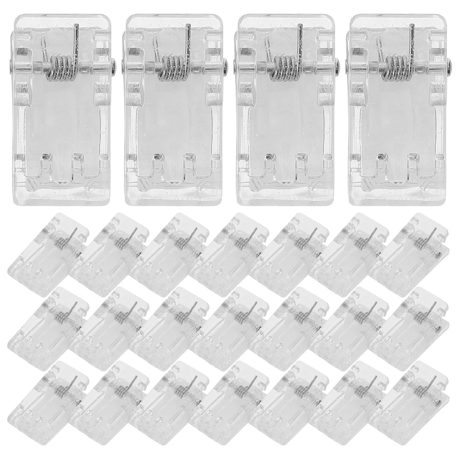 

50pcs Self Adhesive Small Clips Clear Spring Badge Holders Paper Photo Wall Shower Curtain Clips Craft Office School Use
