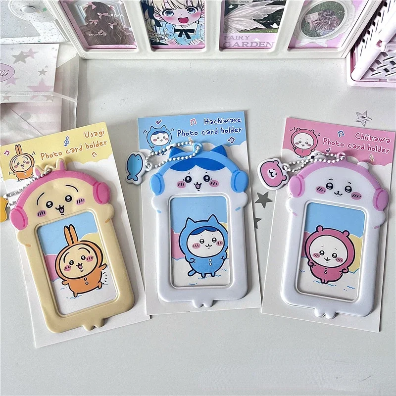 

Chiikawa Hachiware Usagi Card Holder Photocard Holder Idol Photo Sleeve Keychain Bag Pendant Cartoon Card Holder Protector