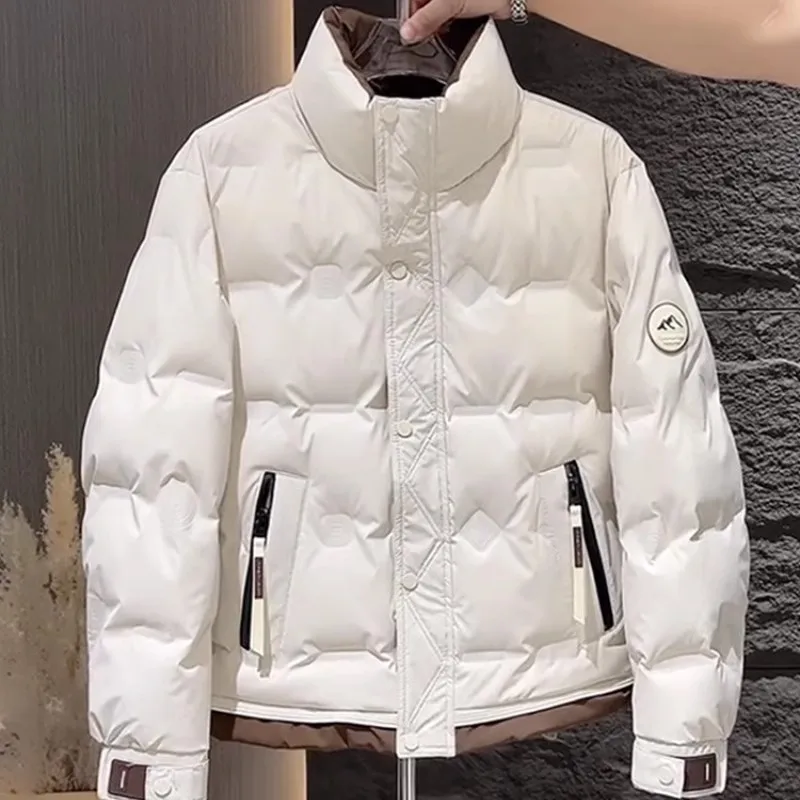 

Мужская модная пуховая куртка 2025 года: осенне-зимний сезон, теплая, ветрозащитная, морозостойкая, приталенная, белая, с наполнителем из утиного пуха