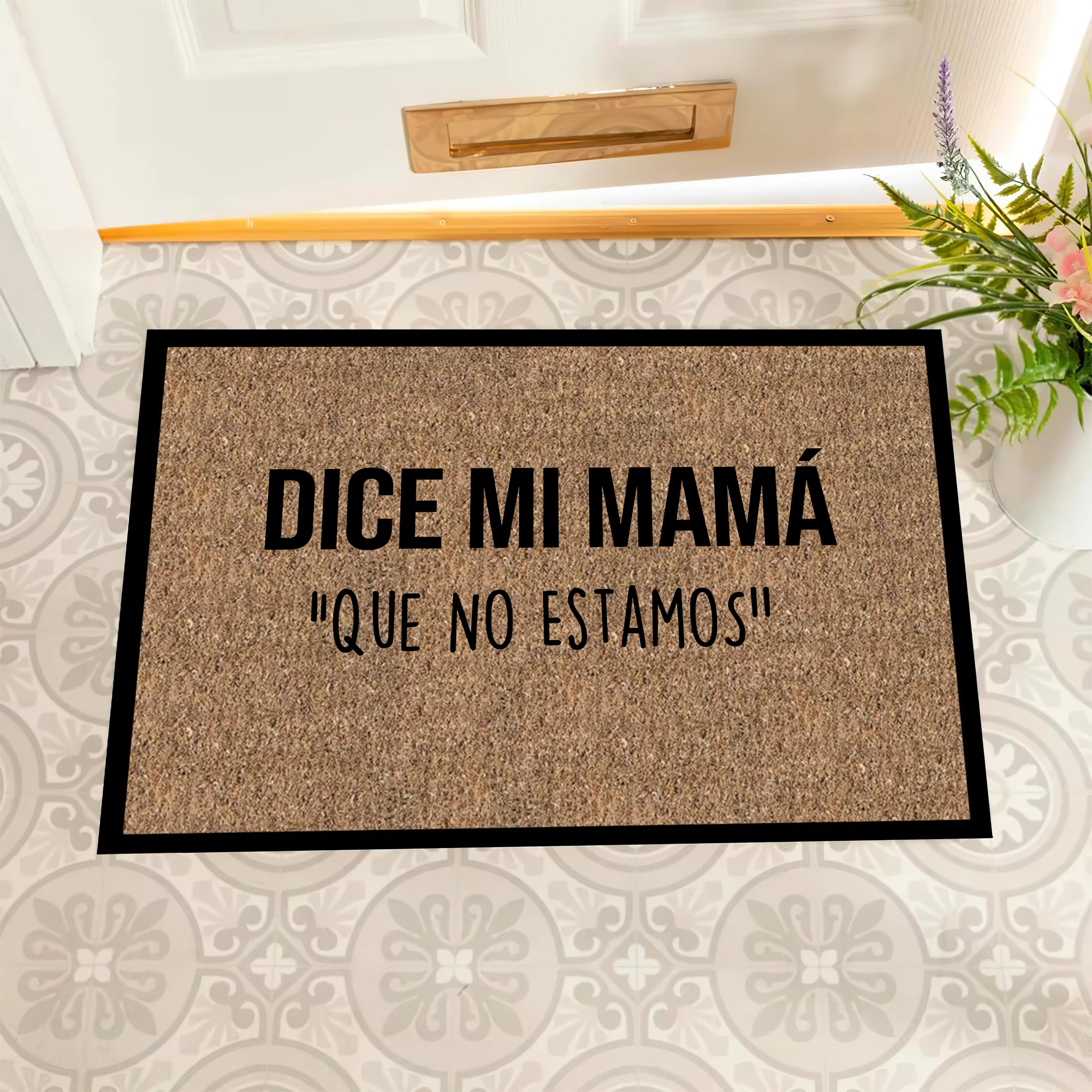 Funny Spanish Doormat Rubber Dice Mi Mamá Que No Estamos Humor Front Door Mat Greeting Kitchen Floor Mat Entry Rug