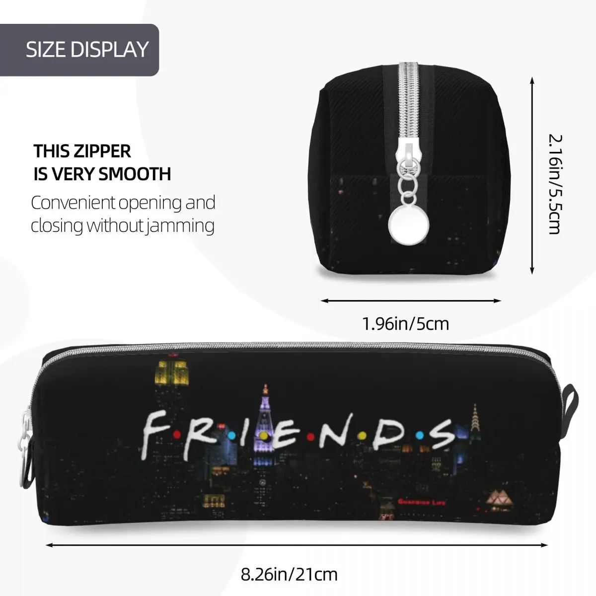 Friends TV Show Pencil Case Classic Cartoon Pen Holder Bag for Student Large Storage Students School Gifts Pencilcases