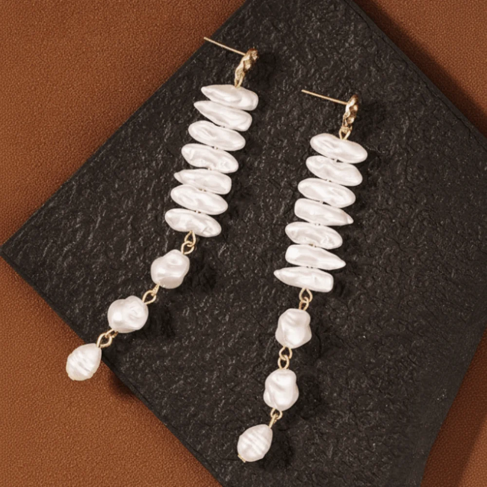 New Vintage Faux Pearl Jewelry Stacked Elegant Christmas Tree Necklace Charming Unique Dangle Pendant Earrings Women