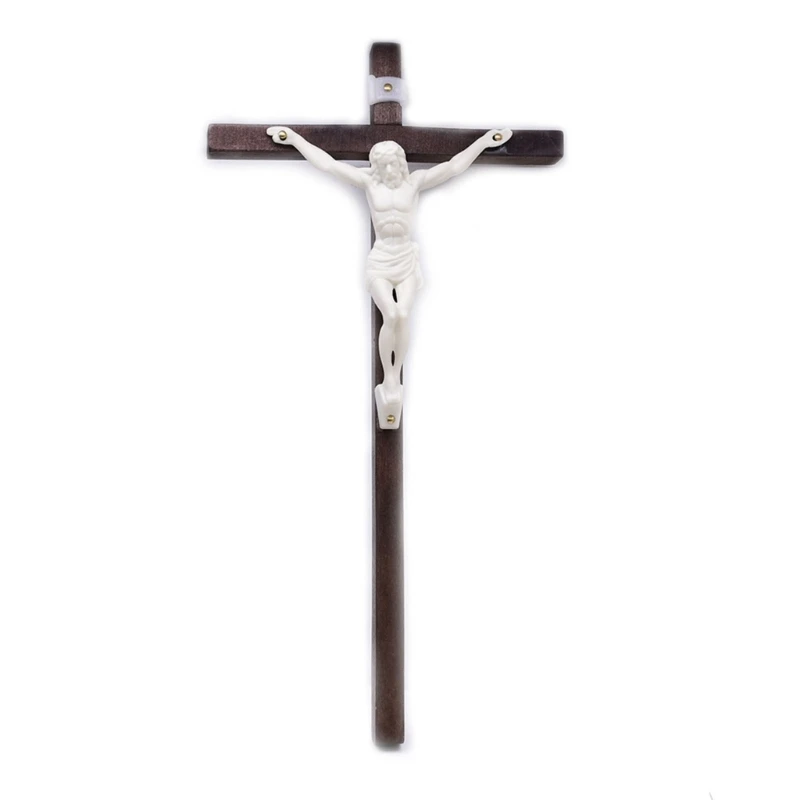 Crucifix Wall Solid Wooden Catholic Decor for Wall Christian Prayer Hand Holding Home Office Decor