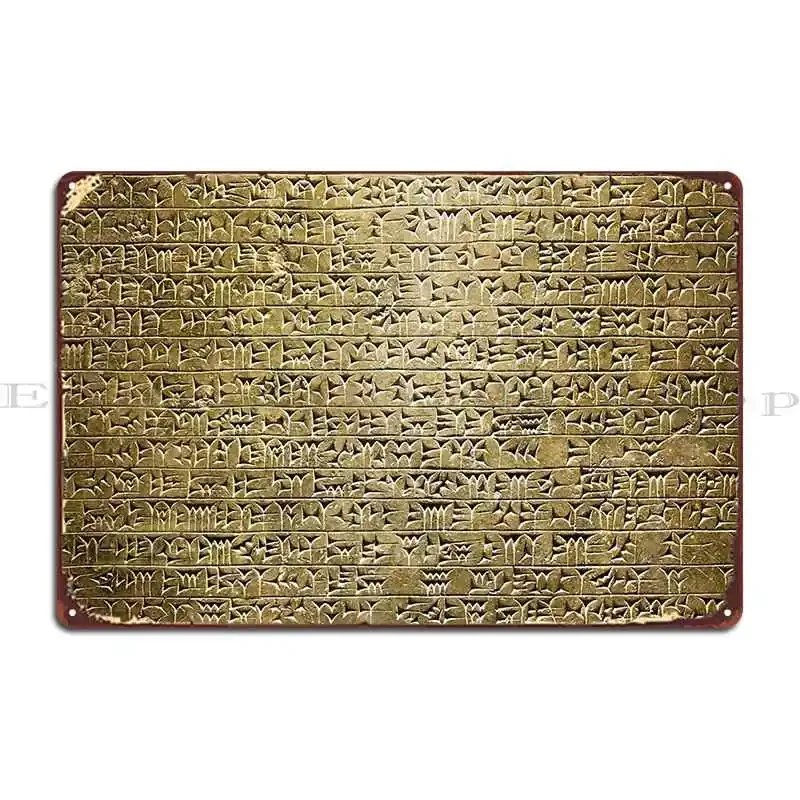 Assyrian Cuneiform Inscription Metal Plaque Party Plates Cinema Classic Create Party Club Tin Sign Poster