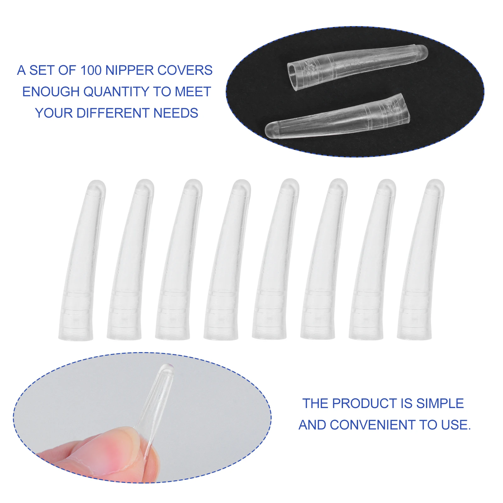 

100pcs Bend Tweezer Silicone Covers Nipper Protective Sleeves Soft Environmental Long-lasting Manicure Nail Pedicure Stainless
