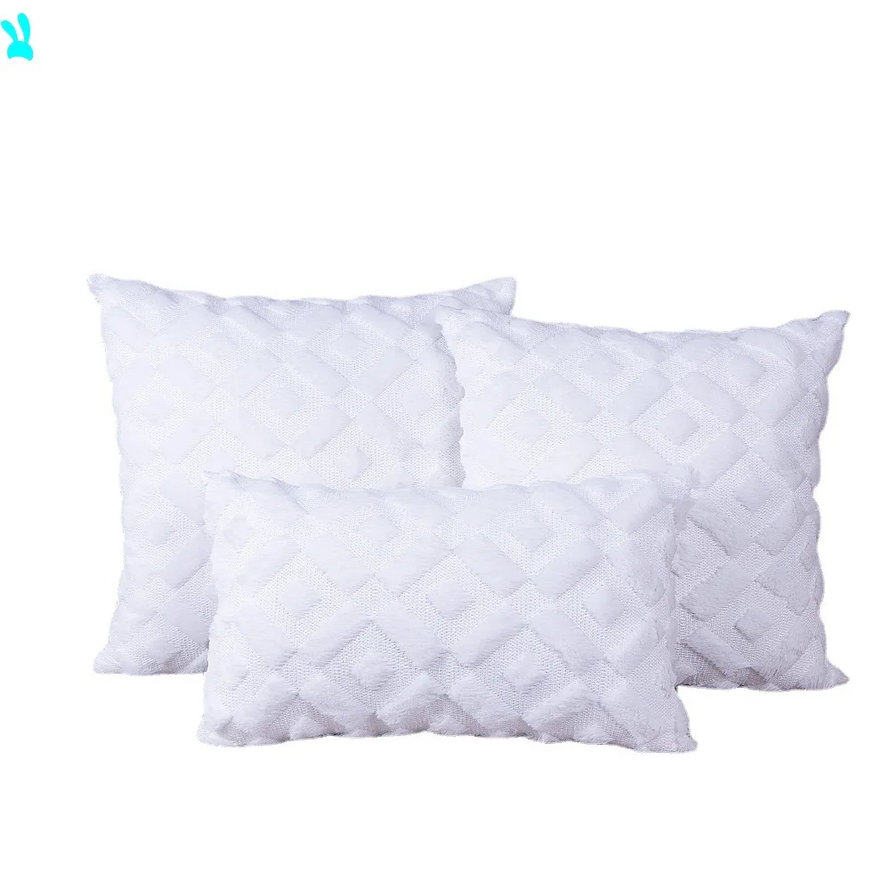 Minimalist Style Plush Embroidered Cushion Cases Warm Velvet Pillow Cover 45x45cm Decorative Pillow for Sofa Bedroom Living Room