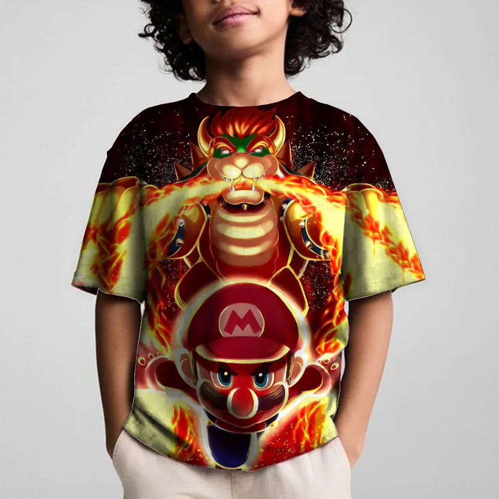 Anime Super Mario 3D Print Kids T Shirt Summer Fashion Casual T-shirt Boy Girl Unisex Children's Clothing Tshirt ventilate Tops