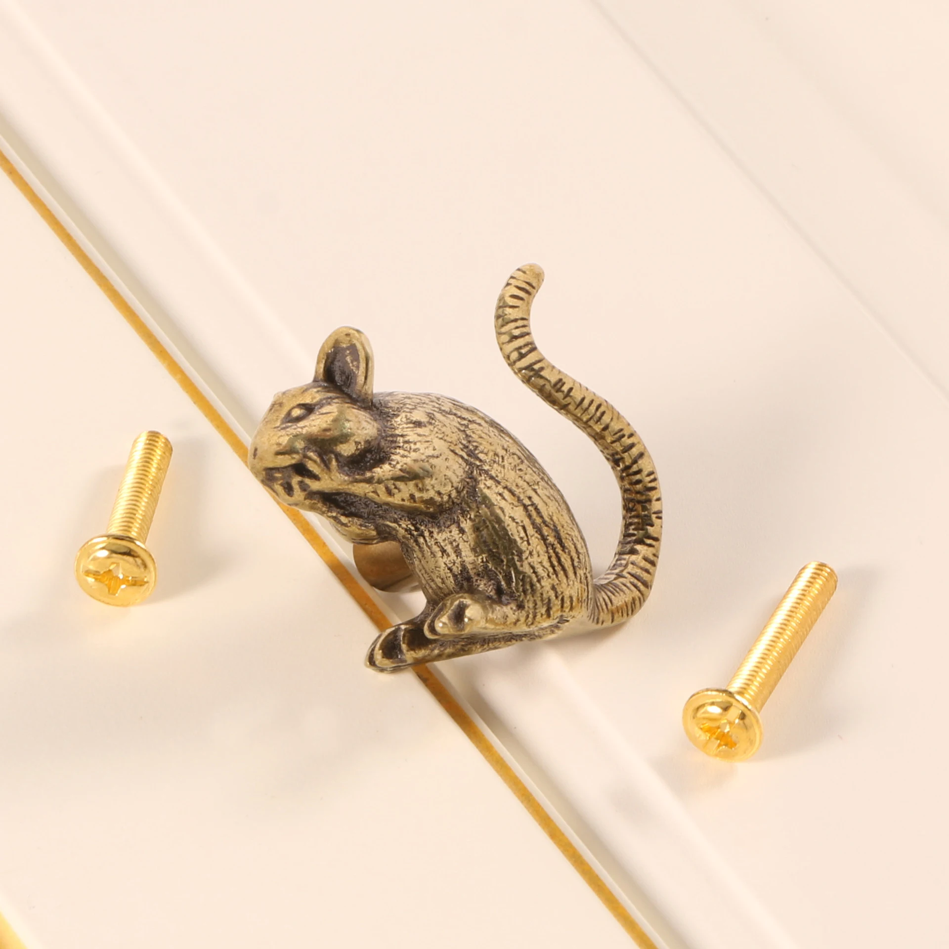 Vintage Brass Mouse Door Pulls – Nautical Home Decor Cabinet Pulls Pigeon Drawer Knob Decorative Drawers DIY