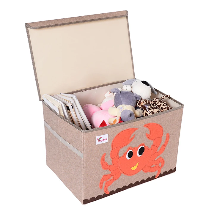 wholesale custom Foldable Kids Cloth Fabric Storage Chest Bins Cubes Organizer Collapsible Large Toy Storage Box