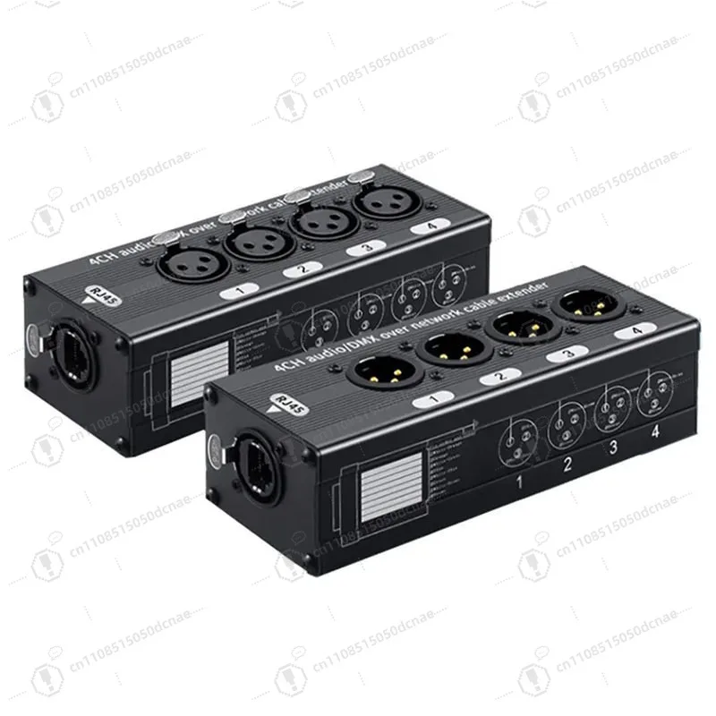 4 Channel XLR to RJ45 DMX Signal Extender Professional Audio Expander Anti Interference For Stage Lighting Mixer