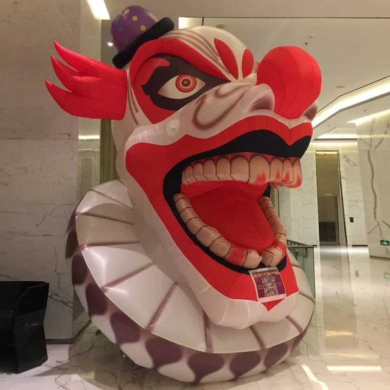 Giant Inflatable Halloween Clown Personalized Inflatable Ghouls/Ghost Outdoor Mask Blood Head With LED Lights For Sale