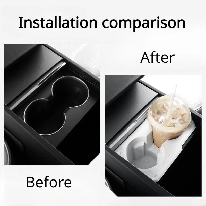 For Tesla Model 3+ Front Row Cup Holder Central Control Water Cup Holder Storage Tank Water Cup Limiter New Model3 Highland 2024