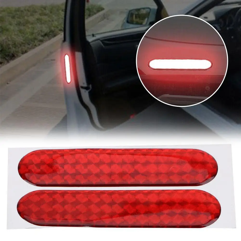 Car Door Anti-Collision Reflective Sticker Drip Adhesive Safety Warning Decal for Vehicle Body Protection