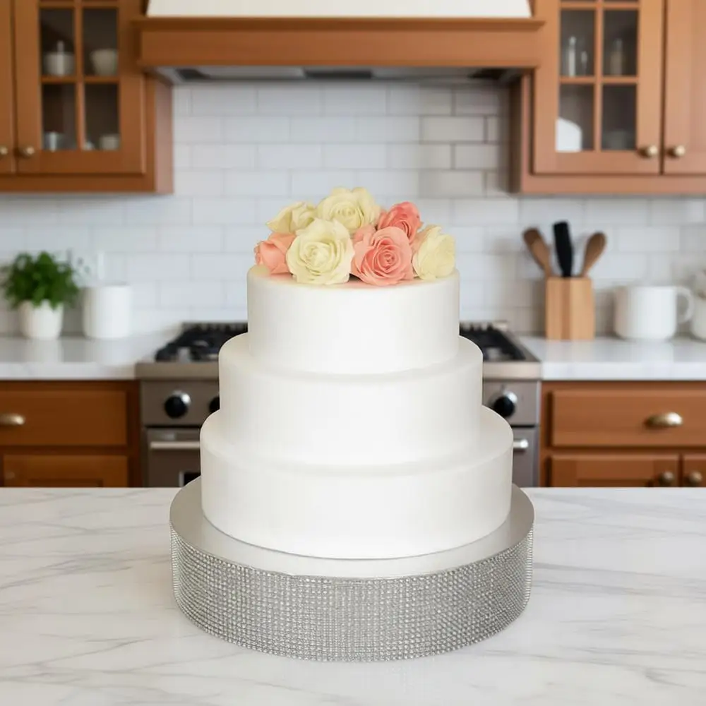 

Decorative 12 Silver Wedding Cake Stand, Holds 150 lbs, Perfect for Parties and Centerpieces