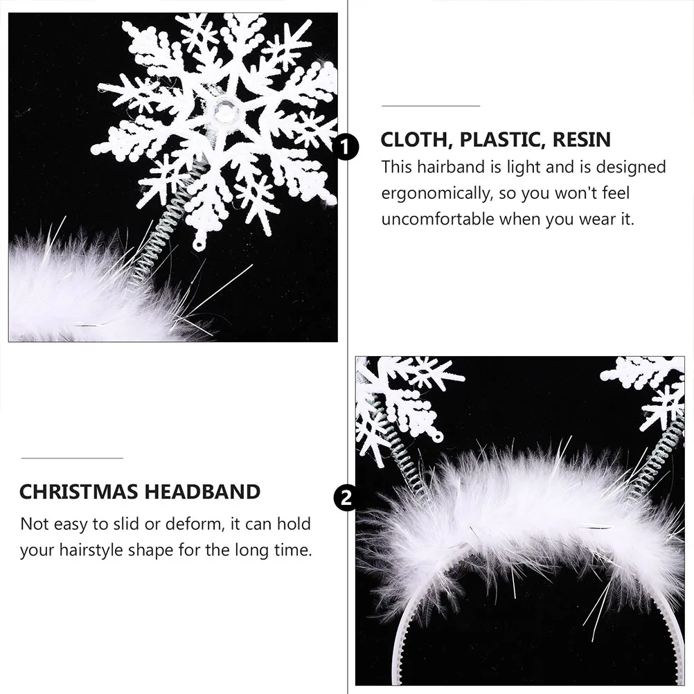 

8Pcs Christmas Headband Snowflake Hair Hoops Premium Resin Material Creative Xmas Party Hair Decor for Festival Gathering