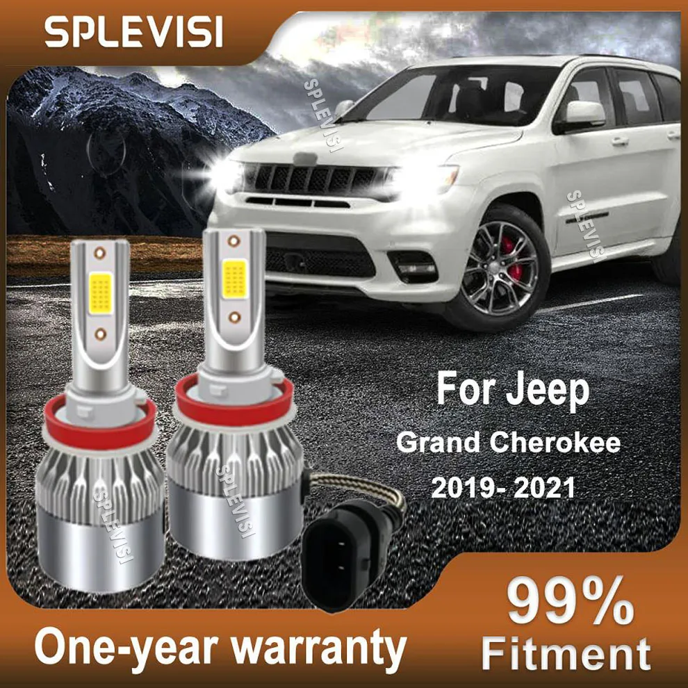 

2x 12v H11 Car LED Headlight High/Low Beam Bulbs 6000K White Upgrade Kit For Jeep Grand Cherokee 2019 2020 2021