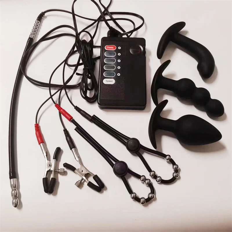 صدمة كهربائية مجرى البول السبر لعبة استثارة القضيب موسع سيليكون خواتم الديك الحصان العين قضيب معدني الحلمات كليب الجنس لعب للرجال #1