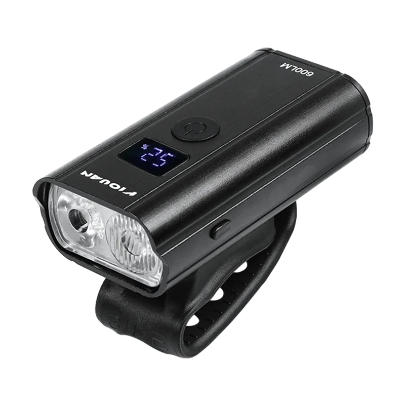 Super Bright Digital Display Bicycle Light 1500mah Polymer Battery Headlight Waterproof Safety Bike Front Light Bicycle Light