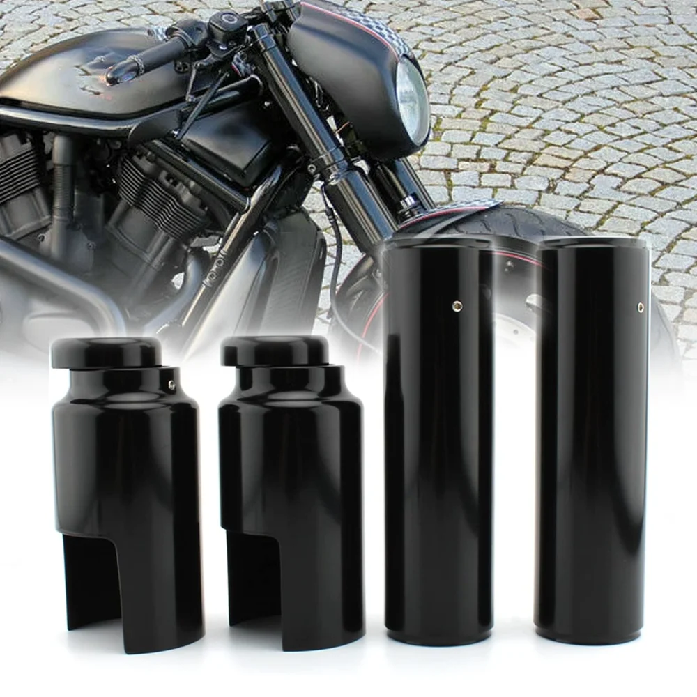For Harley V-Rod Vrod Muscle Night Rod Special 2007-2011 Motorcycle Black Upper Lower Front Fork Cover Tube Cap Kits Protector