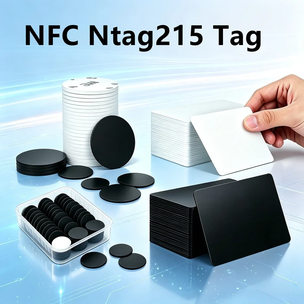10PCS NFC 215 Black Tag 13.56MHz ISO14443A 504 Bytes Black Sticker Ntag 215 NFC Sticker For All NFC Phones RFID Adhesive Label