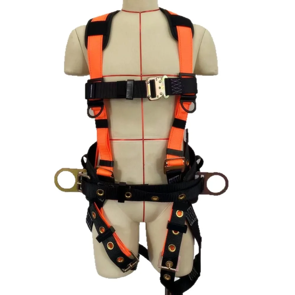 

5-Point European Design Safety Harness - D-Ring, Padded Waist & Shoulder Support for High-Altitude Fall Arrest