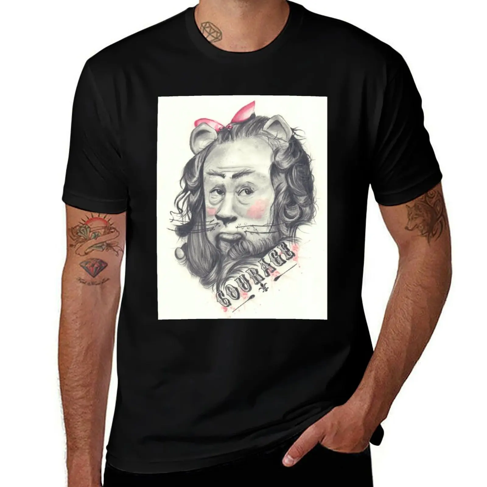 Cowardly Lion T-Shirt Sports Casual Short Sleeve Cotton Tee T-Shirt